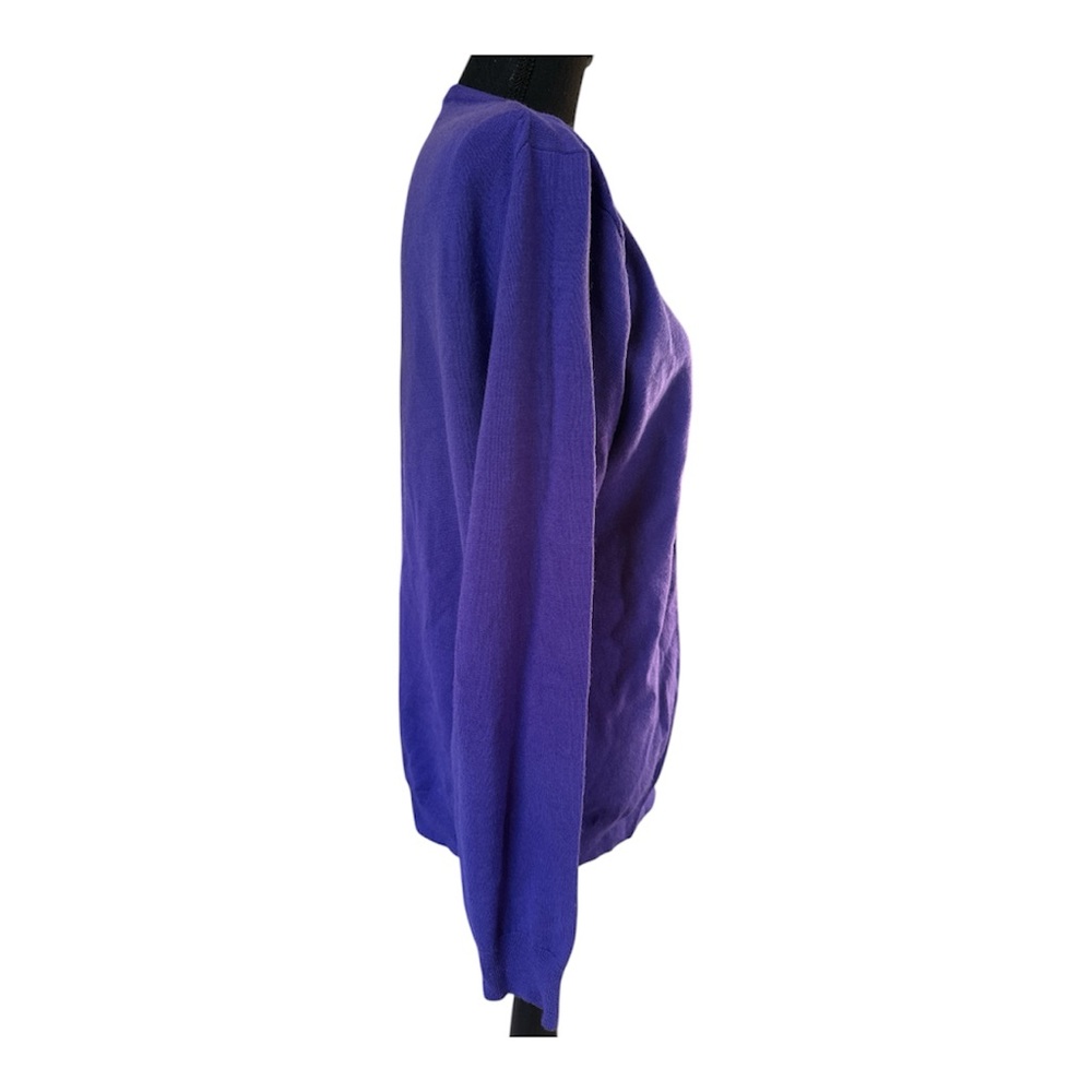 J.Crew Purple 100% Merino Wool V-Neck Sweater Slim Fit Size L - Picture 4 of 6